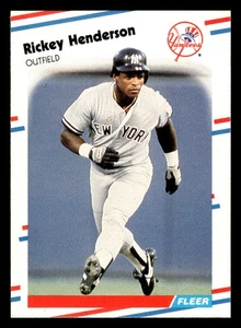 Fleer Rickey Henderson 1988 #209 New York Yankees Salón de la fama ¡Belleza de alta calidad! - Imagen 1 de 2