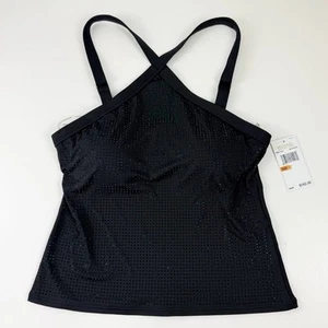 Michael Kors Studded Tankini Top Womens Size Small Black Bikini Top NWT - Picture 1 of 12