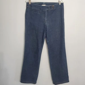 Pantaloni jeans Eileen Fisher blu denim gamba semi larga taglia S boho sostenibile - Foto 1 di 9