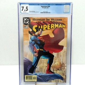 SUPERMAN #204 1st JIM LEE 2004 DC comics CGC 7.5 White Pages PRIMO Jim Lee - Picture 1 of 3