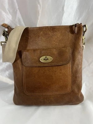 Unisex MULBERRY ANTONY Natural Oak Leather Crossbody Messenger Bag Small 068290 - Image 1 of 4