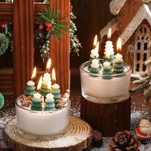 2 Pack Christmas Aspen Scented Tree Candles Winter Forest Viral Tape Snowy Trees - Picture 1 of 13