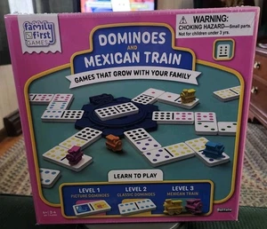 NEW Dominoes & Mexican Train Game Family First Games Kid Friendly Age 4+ SEALED! - Picture 1 of 7
