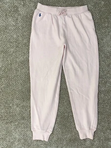 Polo Ralph Lauren Sweatpants Girls Large 12-14 Pink Cotton Blend Jogger - Picture 1 of 13