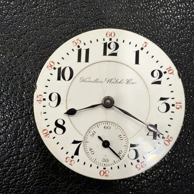 Movimiento Reloj Bolsillo Hamilton 21 J, 940 Grado Especial, 5 Ajustados, Funciona 18S Foto 1 de 4