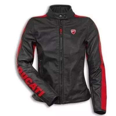 Nueva Chaqueta de Cuero Ducati Racing MotoGP Mujer Motocicleta Motociclista Chaqueta Foto 1 de 3