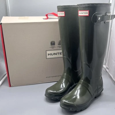 Talla 5 - Hunter WFT1000RMA-HGL Mujer Original Alta Bota de Lluvia Verde Brillante Oscuro Foto 1 de 4