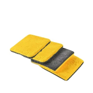 CarCarez Flat Out Microfiber Car Wash Pad - Pack of 4, Yellow/Gray - Picture 1 of 4