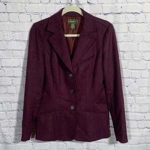 Eddie Bauer Damen Woll & Angora Haar Blazer Lila Größe MT Business Preppy - Bild 1 von 7