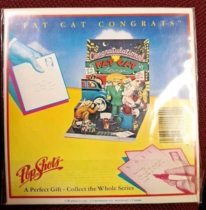 PopShots Fat Cat Congrats 3D Pop-Up Greeting Card Congratulations - Picture 1 of 7