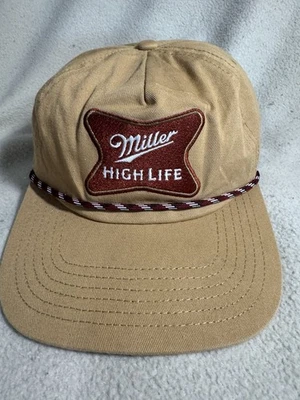 Gorra Miller High Life Cuerda de Cerveza Snapback Retro Vintage Look Marrón Caqui Foto 1 de 4