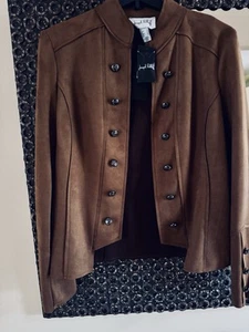 Joseph Ribkoff Soft Faux Suede Open Front Blazer, NWT, Decorative Buttons, 8 - Bild 1 von 8