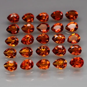 Forma di Pera 4x3 mm.100%Arancio Naturale Citrino Brasile Fuoco Completo 25pz/3,45Ct. - Foto 1 di 6