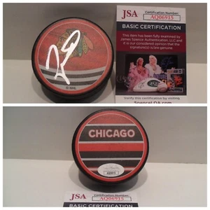 Taylor Hall Autograph Signed Chicago Blackhawks Puck JSA COA Reverse Retro Puck - Picture 1 of 3
