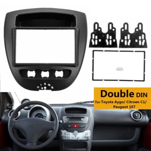 Car 2 Din Stereo Radio Fascia Panel Frame For Toyota Aygo Citroen C1 Peugeot 107 - Picture 1 of 6