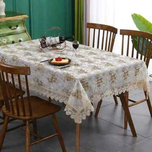 Lace Table Cover Luxury Embroidered Coffee Tablecloths for Dining Wedding Decor - Picture 1 of 26