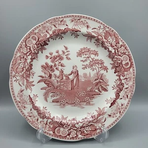 The Spode Archive Collection Georgian Series "Girl At Well" Dinner Plate Red - Picture 1 of 3