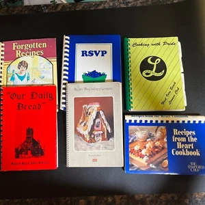 Cookbook Comb Bound Lot of 6 Vintage Regional School/Community Cookbooks Recipes - Picture 1 of 15