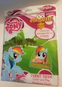 My Little Pony Pop-Outz Funny Faces Color and Play RAINBOW DASH New - Picture 1 of 2