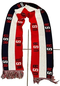 Vintage USA Olympics Patriotic Knit Winter Scarf Scarve 6 ft. by Knitmakers USA - Picture 1 of 3