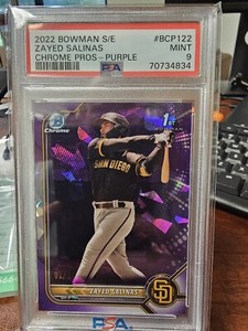 2022 Bowman Chrome Purple Sapphire 1st Prospect Zayed Salinas 7/25  non-auto
