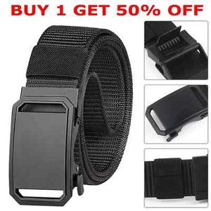 Men Casual Military Tactical Army Adjustable Quick Release Belts Pants Waistband - Picture 1 of 18