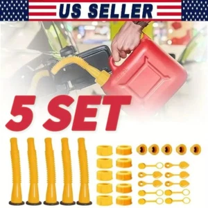 5✖ Replacement Gas Can Spout Nozzle Vent Kit for Plastic Gas Cans Old Style Cap - Picture 1 of 10
