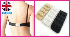 Bra Extenders - 3 PACK - 2 Hook (35mm) - BLACK WHITE NUDE - Bra Extension Strap - Picture 1 of 2