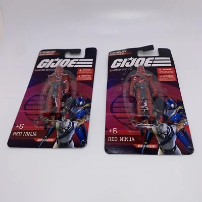 2021 Prexio Gi Joe Cobra Lot Mini Figurine Red Ninja Snake Eyes Duke Set Destro - Image 1 of 4
