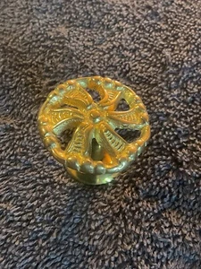 Vintage Ornate Cabinet Knob Solid Cast Brass (Pinwheel Style) - Picture 1 of 5