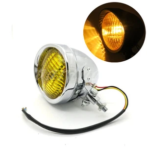Faro delantero cromado bala retro metal para Harley Cafe Racer Bobber personalizado - Imagen 1 de 9
