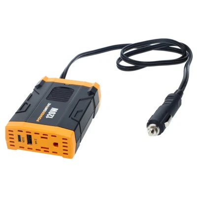 120 Watt Power Inverter Slim 12v DC to 110v AC with Outlet and 2 USB Ports PWD12 - Image 1 of 4