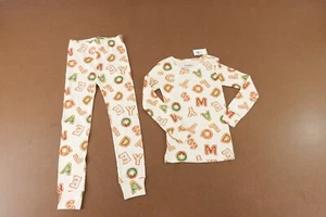 Old Navy Toddler Size 5T Cream Holiday Print Long Sleeve 2 Piece Pajama Set New - Picture 1 of 4