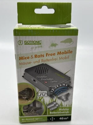 Pro Indoor Battery Powered Ultrasonic Pest Mice Rat Repellent 12-24kHz Isotronic - Image 1 of 4