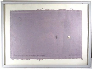 OOAK MIXED MEDIA HANDGESTICKTES PAPIER M.P. MARION WIS+, LAVENDER MONOCOLOR - Bild 1 von 11