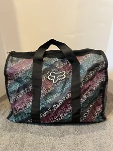 FOX RACING Duffle Travel Teal Black White Pink Clean No Defects Handle Strap - Picture 1 of 5