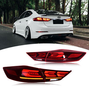 LED Red Tail Light For 2017 2018 Hyundai Elantra Sequential Rear Lamps