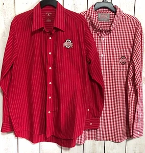 Juego de camisas de vestir rojas de manga larga de los Buckeyes del estado de Ohio talla grande - Imagen 1 de 6