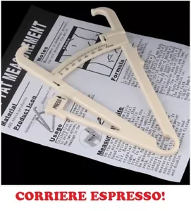 Plicometro misura corpo fitness body palestra massa grassa magra con guida - Foto 1 di 1