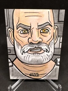 2024 Topps Star Wars Galaxy Chrome Rex Silver Foil Sketch 1/1 Nick Gribbon - Bild 1 von 10