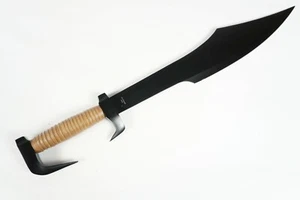  300 Spartan Warrior Sword Black Blade 440 Stainless China 24" Fixed Blade - Picture 1 of 11