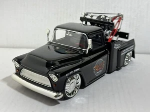 JADA BIGTIME BTK 1955 CHEVY STEPSIDE WRECKER TOW TRUCK BLACK 1:24 NEW NO BOX - Picture 1 of 12
