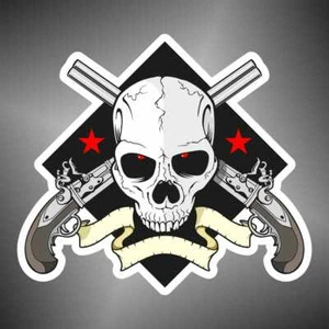 skull sticker skull rider heavy metal punk motorcycle car sticker decal calaveras - Picture 1 of 1