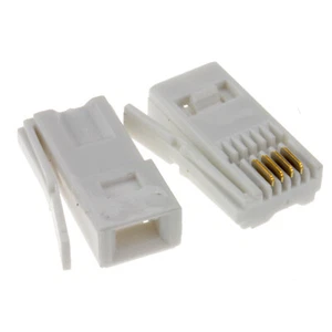 [10 Pack] BT 431A Home/Office Telephone Phone Line Plug Crimps Replacement Ends - Afbeelding 1 van 3