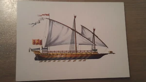 Postkarte Segelschiff Mittelmeergaleere 16 Jahrhundert Genua Venedig ungel_ - Bild 1 von 8