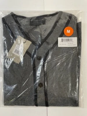 Rogue State Mens Jersey Baseball Shirt Grey Heather  Faux Leather Sleeves - Image 1 of 4