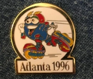 Mascota IZZY ~ Alfiler de solapa olímpico 1996 ~ Patinaje en línea ~ Juegos de verano - Imagen 1 de 1