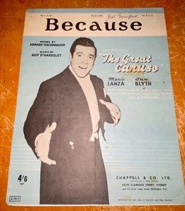Vintage 1902 “BECAUSE” by Edward Teschemacher & Guy D’Hardelot - Picture 1 of 3