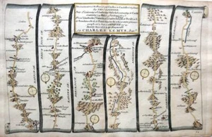 CHESTER LLANBEDR TO CARDIFF BY JOHN OGILBY REDUCED BY THOMAS GARDNER c1719 - Picture 1 of 5