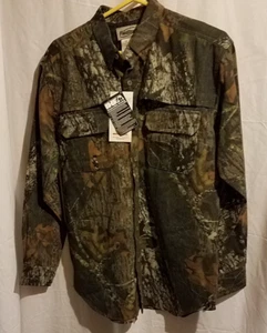 New Mossy Oak Camouflage Button Up Long Sleeve Shirt Mens Size M FieldStaff - Picture 1 of 4